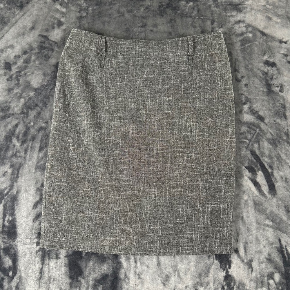 Max Studio Pencil Skirt Womens 12 Black White Textured Knee Length A712Q11